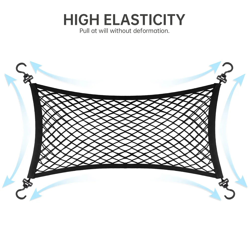 

Camping Trolley Storage Bag 70cm*35cm with Hooks Elastic Mesh Bag Sundry Storage Hanging Bag Luggage Trolley Universal