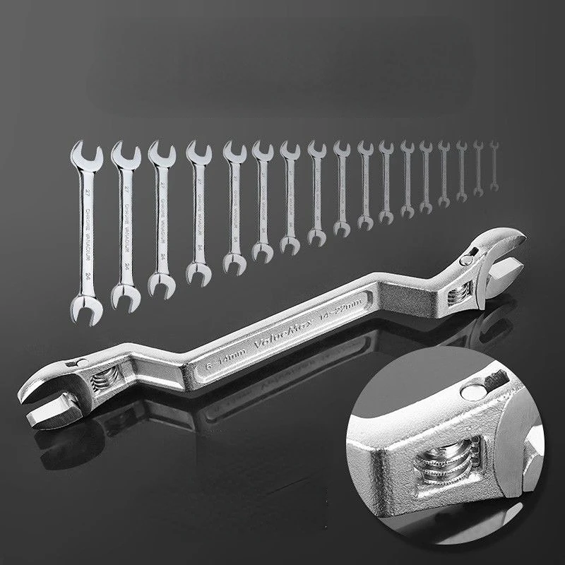 Doublehead adjustable wrench Multifunctional adjustable ring solid