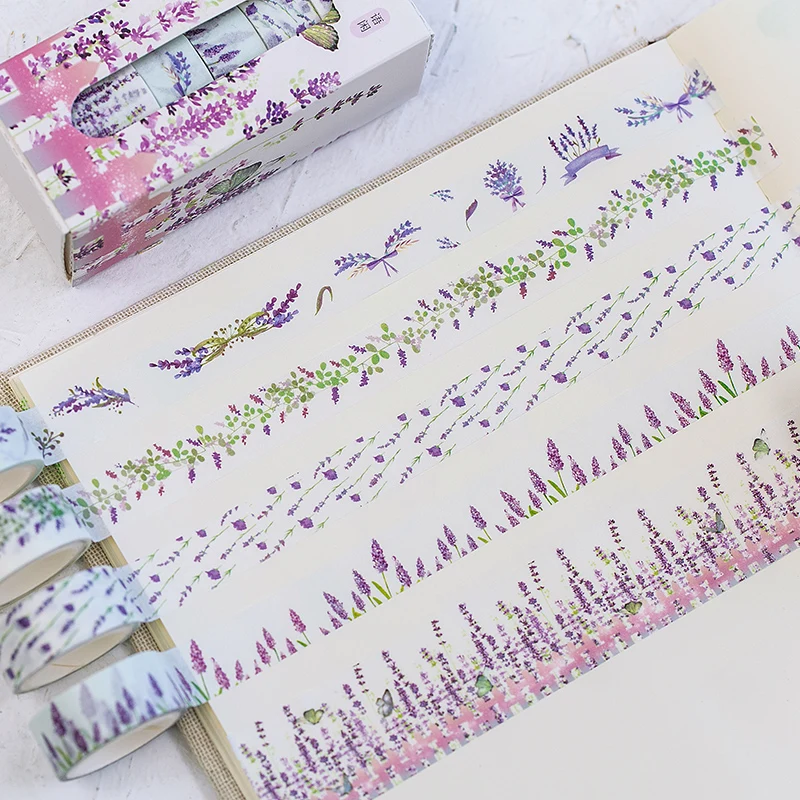 5 개/상자 꽃 Washi 테이프 Scrapbooking 용품 과일 식물 저널 일기 장식 Cinta Adhesiva Decorativa Washi 테이프