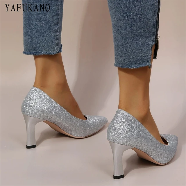 224FAYNASILVER Silver leather strappy heels - Pumps & Sandals - Maje.com