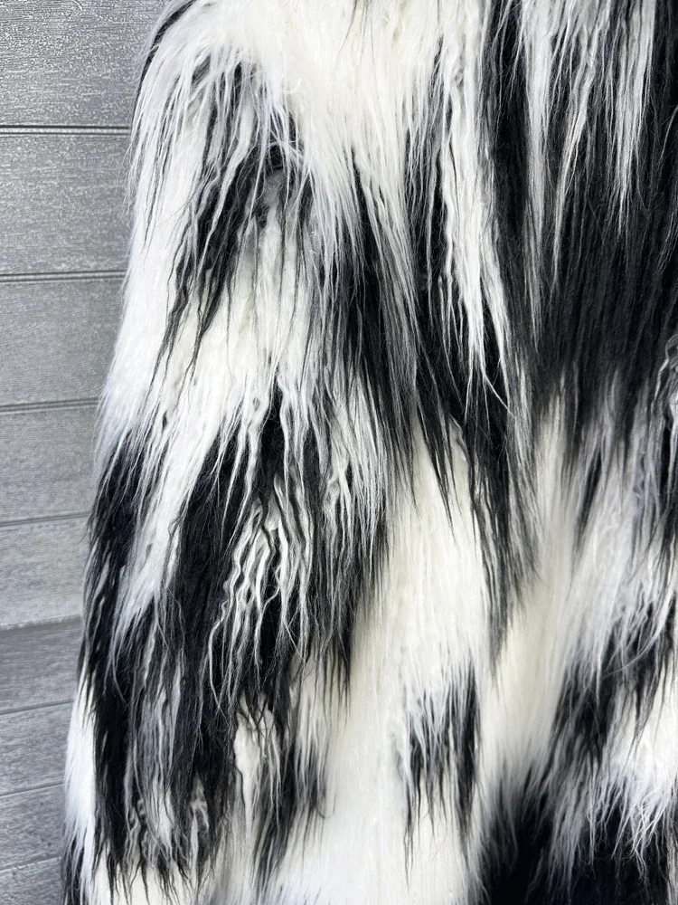 Long Colourful Faux Fur Winter Coat 15