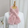 Rex Rabbit Fur Knitted Scarf Foulard Fashion Solid Shawls Rectangle Scarves for Women Winter Warm Real Fur Shawls 2