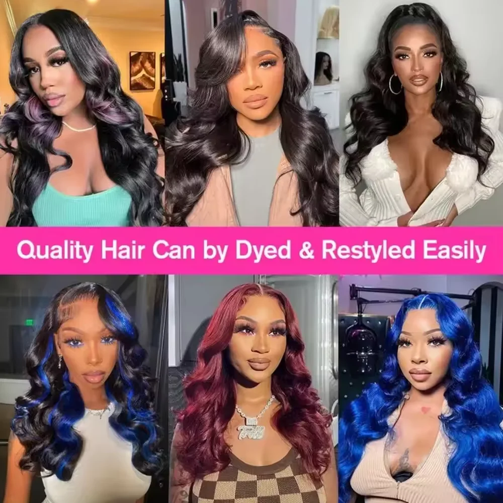Human Hair Brazilian 250 Density 20 38 Inch Body Wave 13x4 HD Lace Front Wig black 13x6 Hd Lace Frontal Wigs Pre Plucked 5