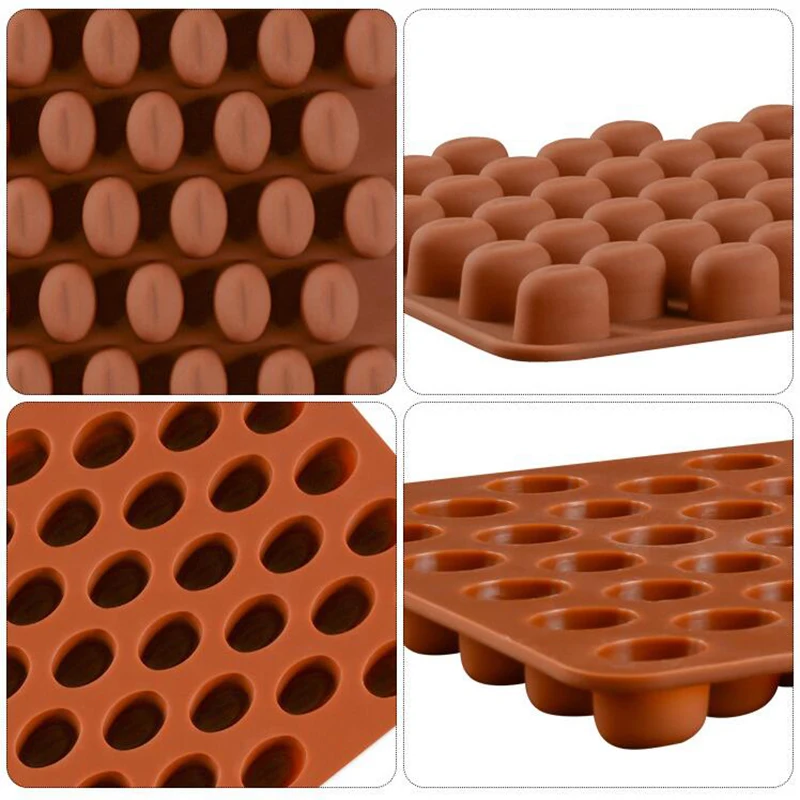 Mini Coffee Beans Silicone Mold for Chocolate, Candy, and Baking Decoration
