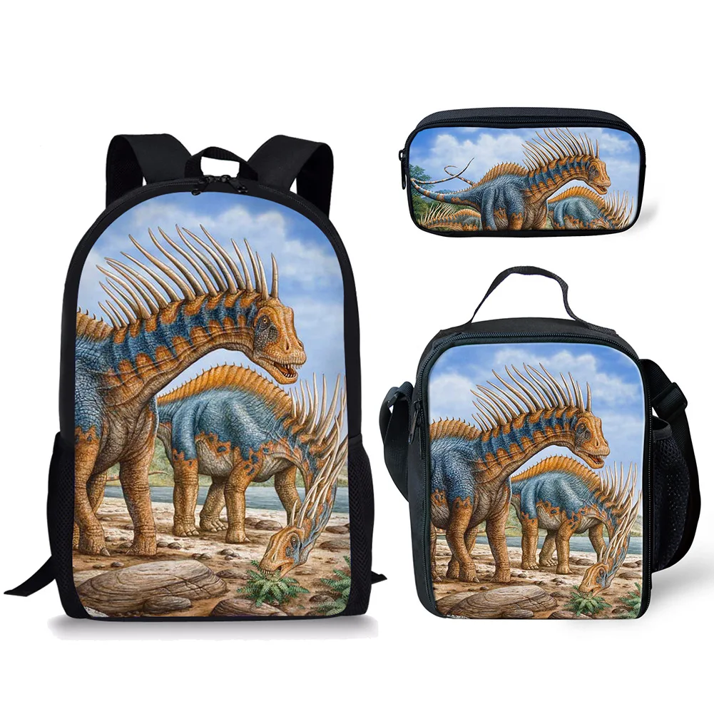 

Popular Harajuku Funny Dinosaur 3pcs/Set Backpack 3D Print School Student Bookbag Travel Laptop Daypack Lunch Bags Pencil Case