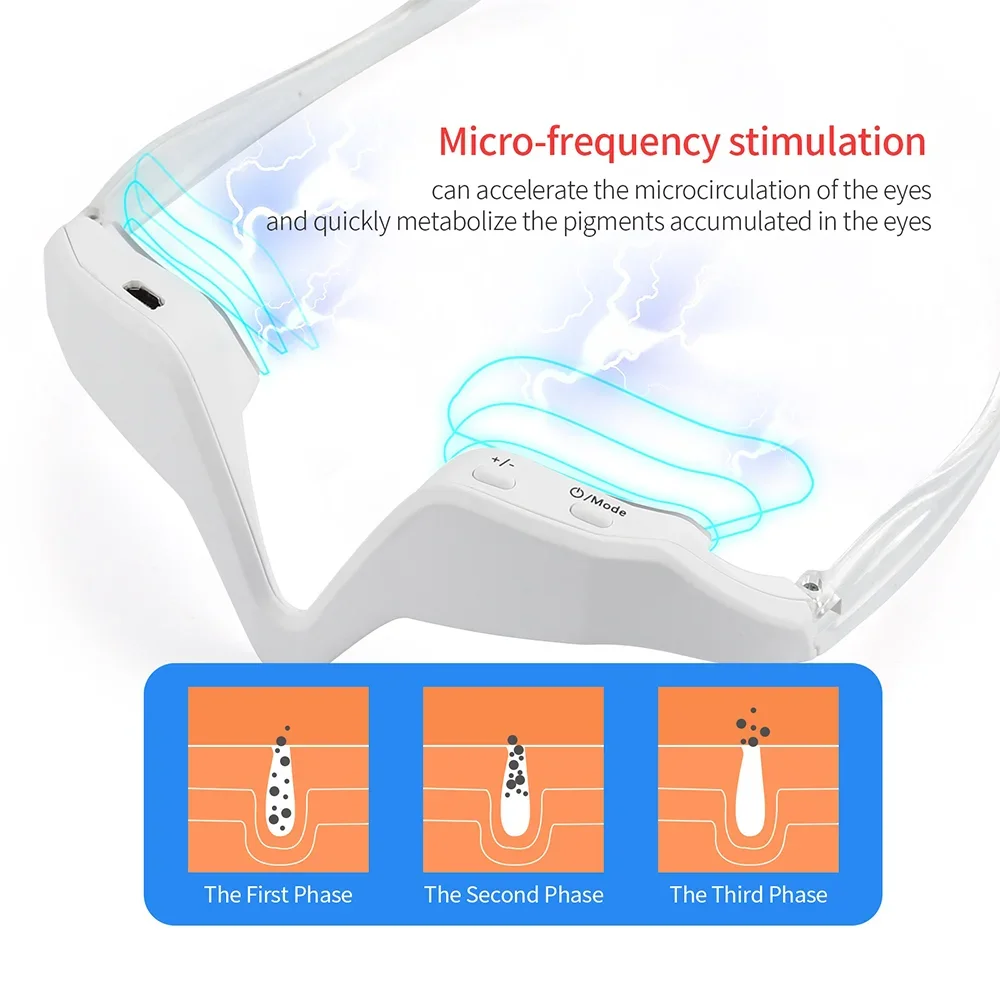3D Anti-Aging micro current eye protection device, eye massage device, red light glasses, massage, fatigue relief, wrinkles