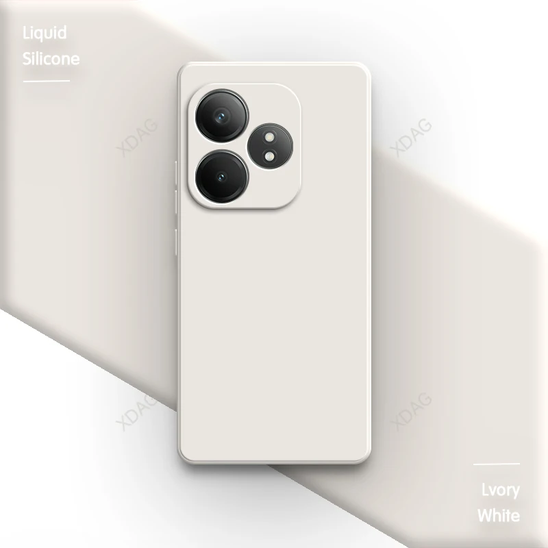 Liquid Silicone Camera Protection Phone Case, Soft Square Back Cover in Simple Design