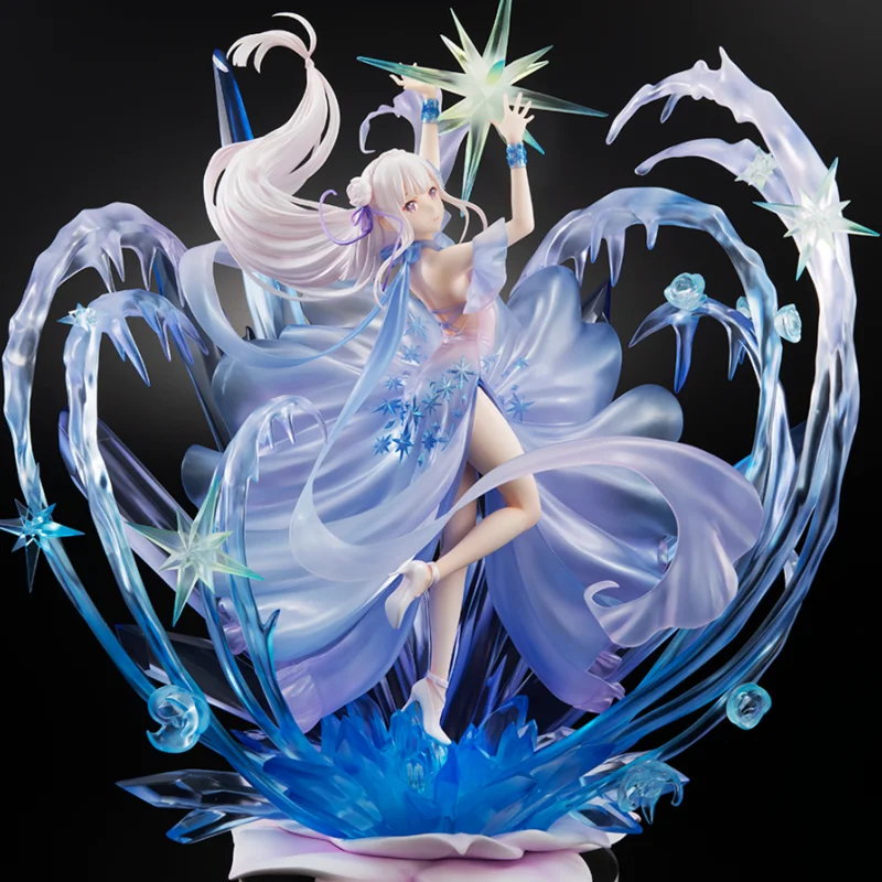 

Аниме «Re:zero Start Life In other World», платье с изображением Эмилии и кристаллов Ver. 1/7 полная экшн-фигурка из ПВХ, модель светильник Up, подарки, игрушки