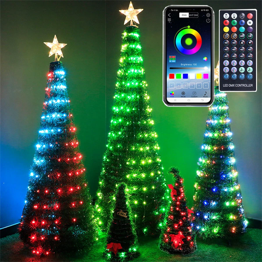 Christmas Tree Decoration Led String Lights Smart 20m 200led Control