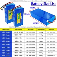 Batterie au Lithium 21700 60V 50Ah 45Ah 20Ah 25Ah 30Ah 35Ah 40Ah 15Ah, haute puissance 3000W pour moto et scooter électrique avec BMS 2