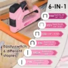 SHALL Pink/Blue Nail Gun 6-in-1 Upholstery Stapler with 4000Pcs Staples& Stapler Remover Dual Power Staple Gun Home DIY Tools 2