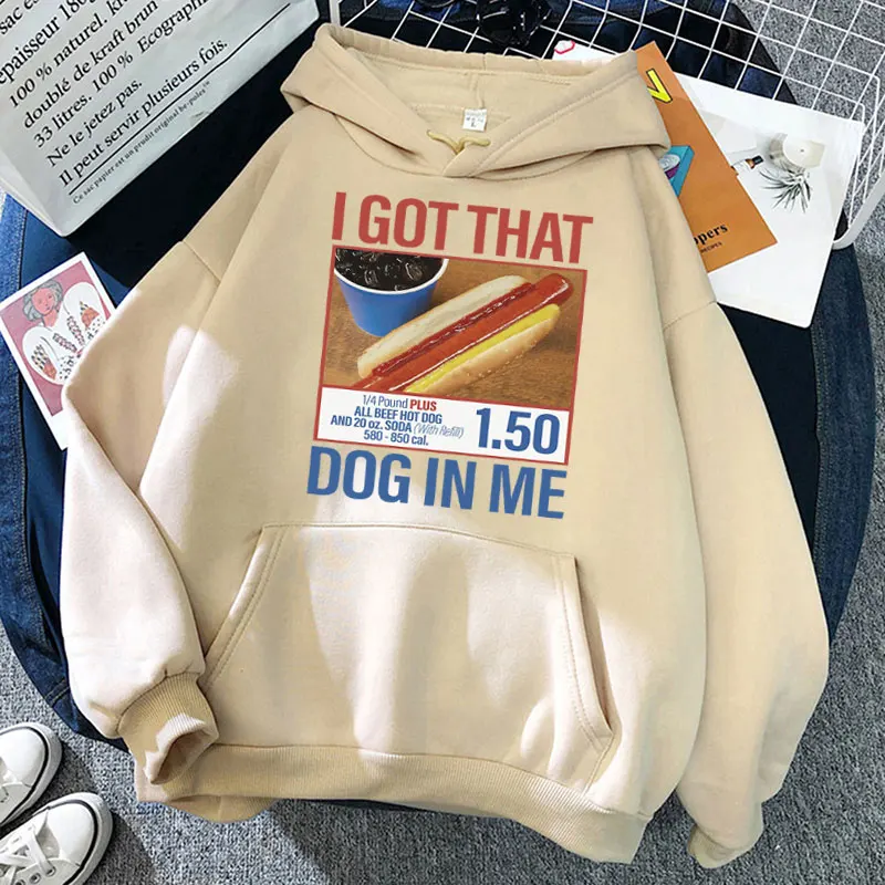 

Забавные худи с надписью «I Got That Dog in Me» для мужчин и женщин, свободная Повседневная Толстовка с длинным рукавом в стиле Харадзюку С худи, новинка, уличная одежда