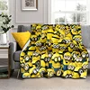 Kawaii Despicable Me Minions Soft Flannel Blankets,Throw Blanket Comfortable Blanket for Picnic Beds Sofa Home Bedroom Kid Cover 6