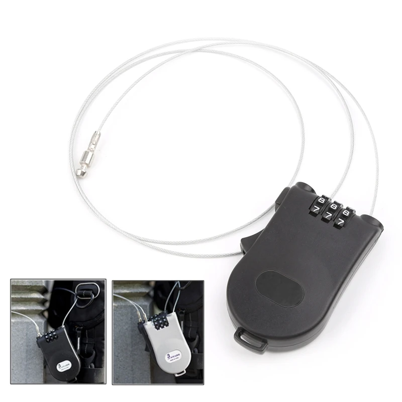 Retractable Wire Rope Password Lock Combination Coded Locker Outdoor Keyed Padlock wire rope lock