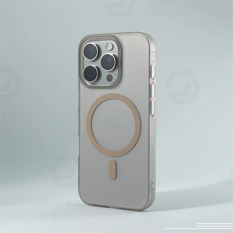Desert Gold Matte Clear Ultra Thin Magnetic Wireless Charging Case
