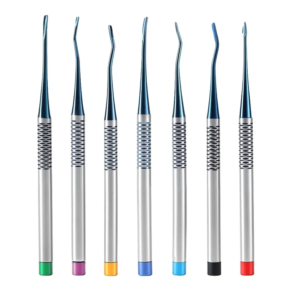 7 teile/satz Zahnmedizin Zahn Extrahieren Titan Legierung Implantat Instrument Zahnarzt Aufzug Set Extraktion Wurzel Instrumentd Werkzeuge