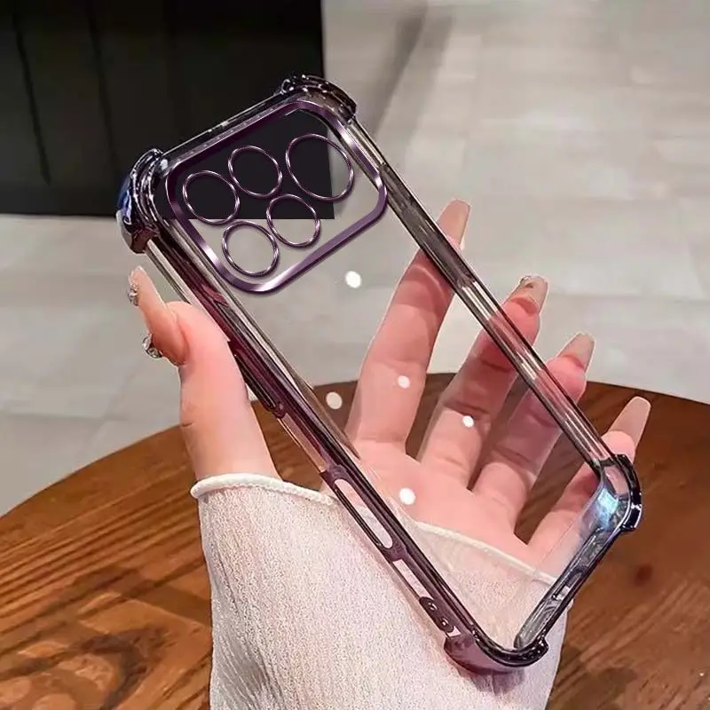 Ultra Four Corners Anti-Shock Plating Case with Lens Protection Film - Soft Silicone Shockproof Cover