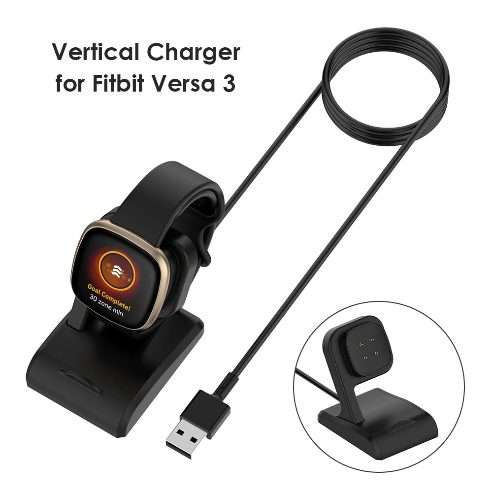 Smart Watch Replacement Charging Cable USB Charger For Fitbit Versa 3/Fitbit Sense Charging Dock Station Watch Power Adapter