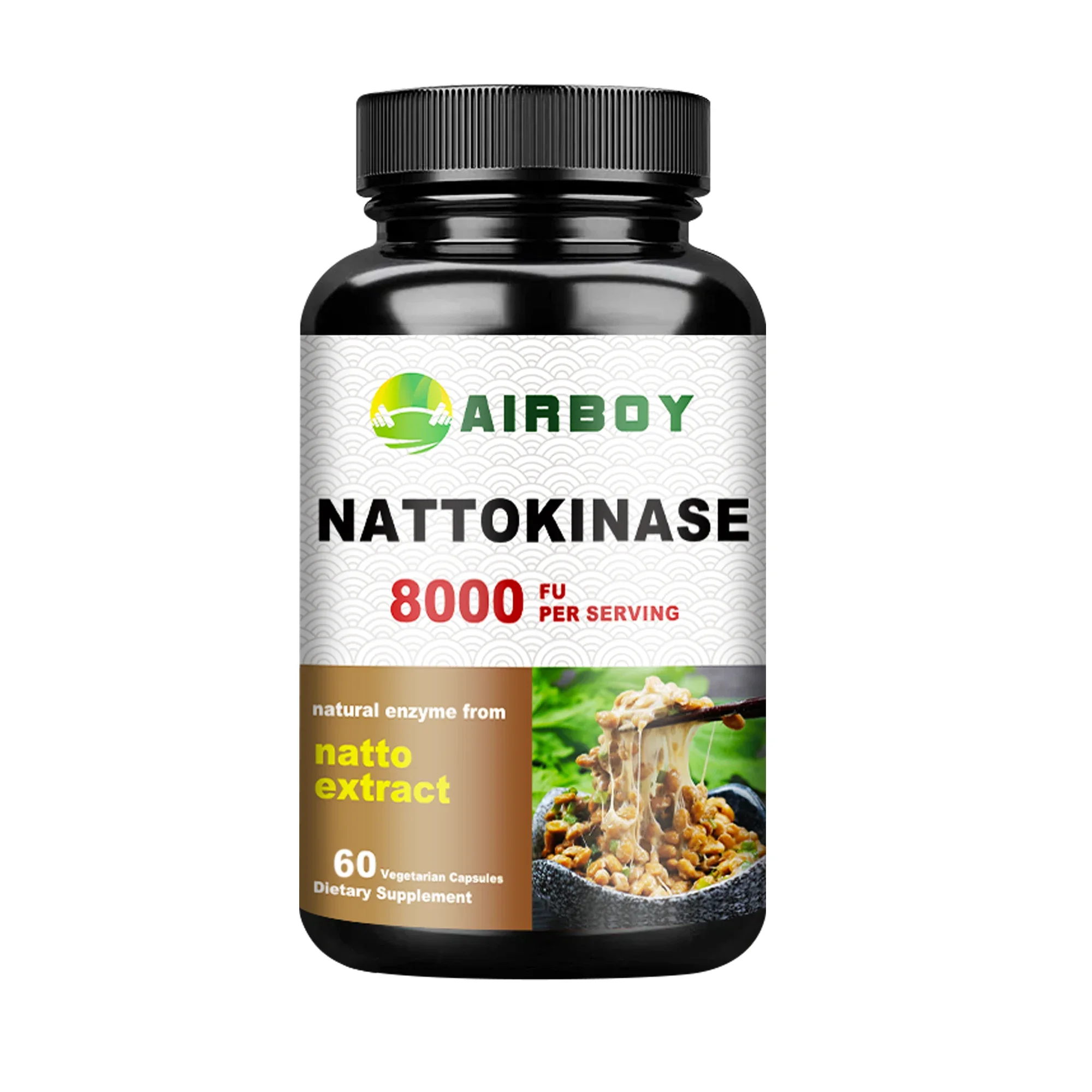 Nattokinase Supplement - Promotes Blood Circulation, Heart and Blood Vessel Health - 60 Capsules