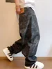 Snake Print Camouflage Pants for Men Wide Leg Jeans Demin Trousers Male Streetwear Hip Hop Vintage Clothes Casual 4