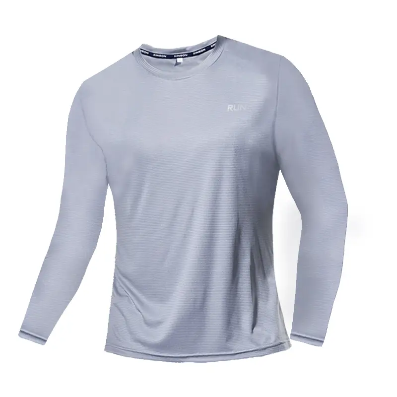 Summer Ice Silk Long Sleeve T-Shirt Men 2023 New Quick Dry Breathable Air Conditioning Outdoor Sun Protection Running Outer Wear - Image 11