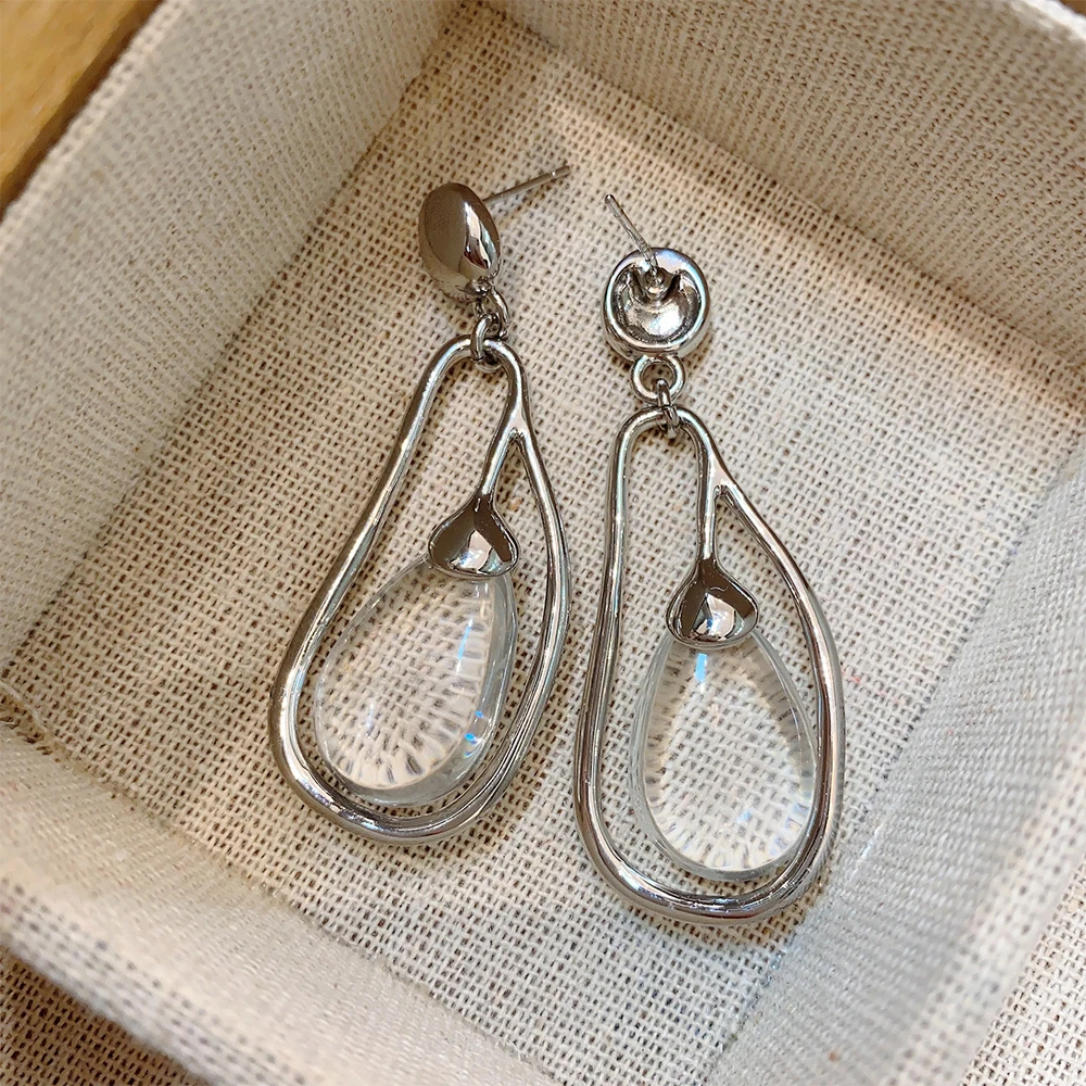 Fashion Temperament Minimalism Transparent water drop  Earrings for womens Girl party gift  Jewelry wholesale
