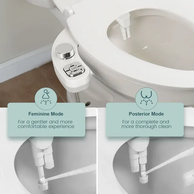 Bottone SAMODRA Bidet-doppio ugello autopulente Non elettrico (lavaggio frontale e posteriore) Bidet per acqua dolce attacco per sedile del Water 3
