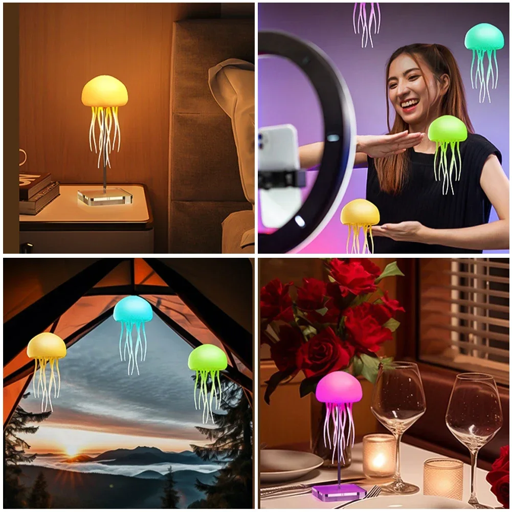Cartoon Jellyfish Night Light RGB Gradient Cute Jellyfish Bedside Lamp Voice Control Type-C Charging LED Night Lamp 19 Sa9d8e8d8880e4b7cbec3e2b4db506dffw