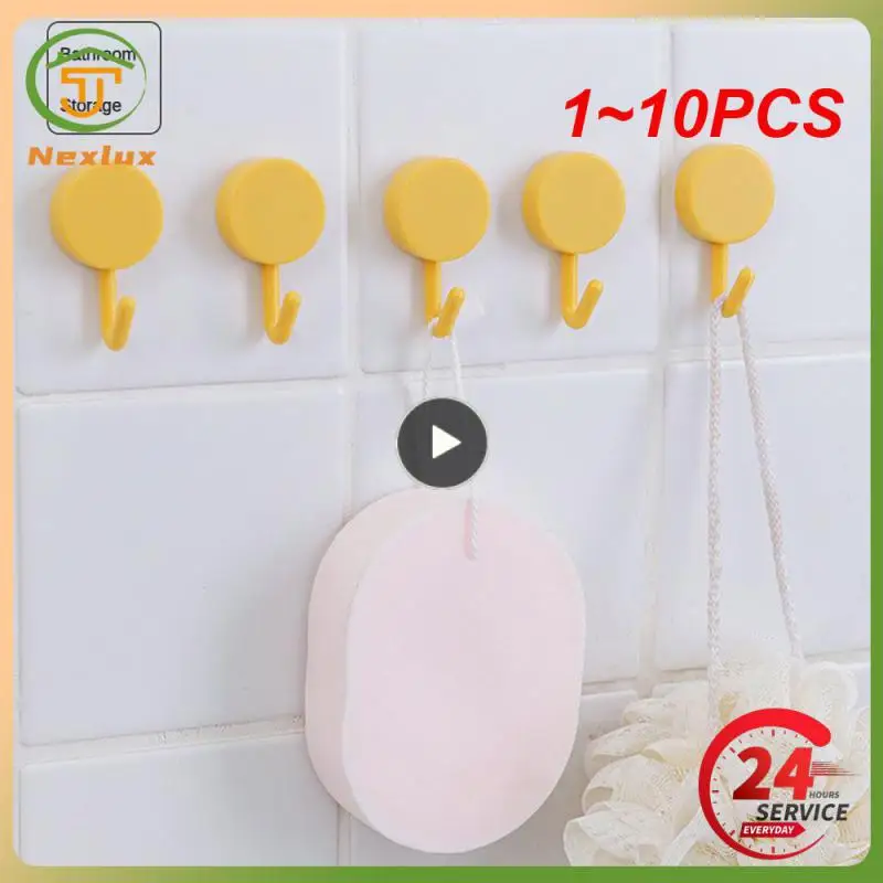 

1~10PCS Multifunctional Self Adhesive Hook Kitchen Bathroom Strong Hook non-marking Kitchen Hook Household Wall Hanging Door