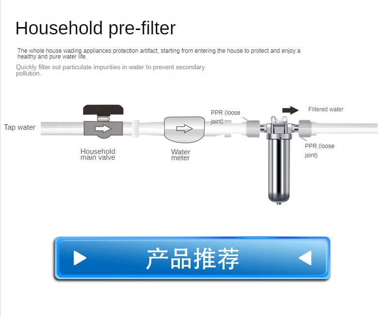 Description Picture 2 of itemExplosion-Proof Commercial Tap Water Pre-Filter Household Water Purifier Stainless Steel Screen Filter Remove Rust Sand (3T-20T)