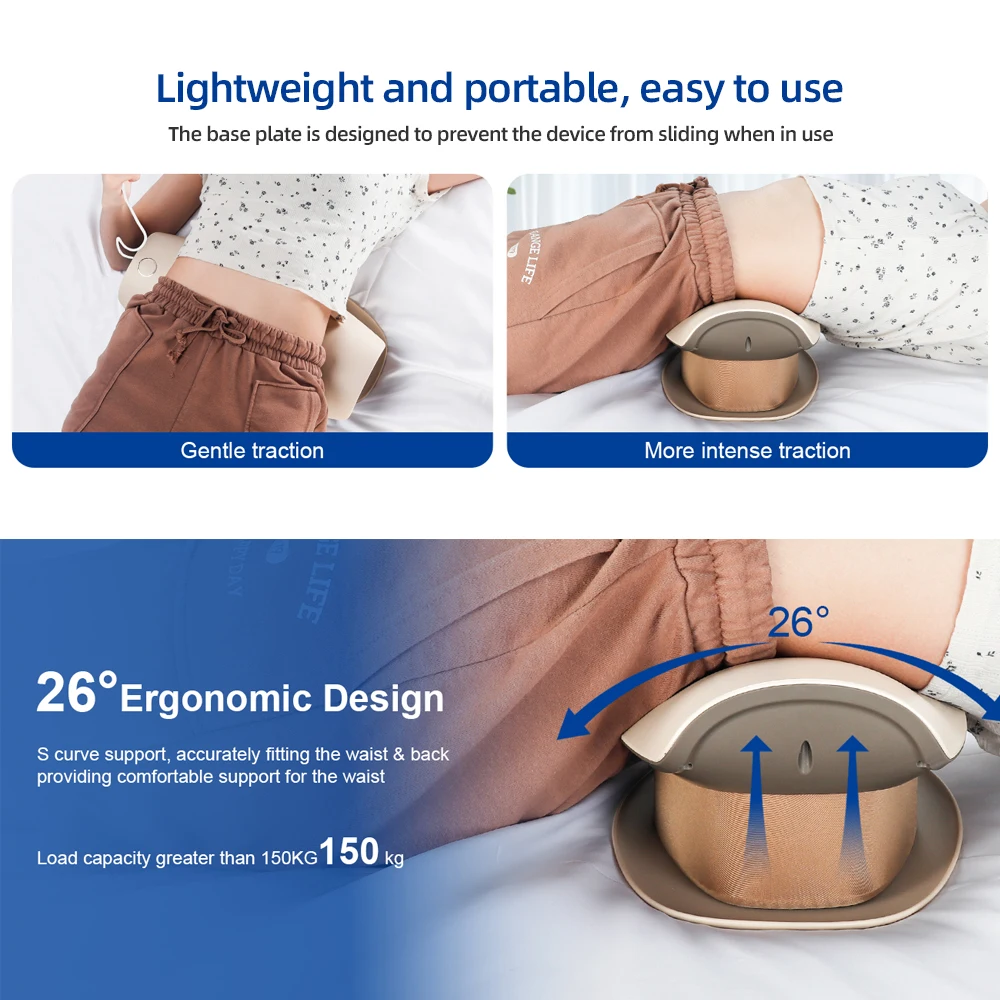 Electric Lumbar Traction Massager Adjustable Vibration Waist Massager Waist Spine Support Back Massage Machine Waist masajeador
