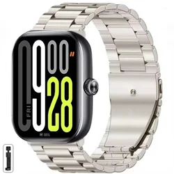 Stainless Steel Adjustable Metal Watch Strap Bracelet for Miband 8 Pro (Starlight)