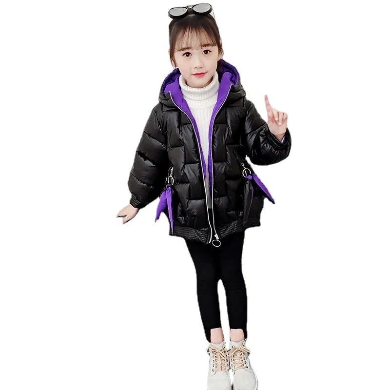 

Kids Clothes for Girls Thickened Warm Down Jacket Fashion New Shiny Coats Teens Clothing Winter Cotton Outerwear Snowsuit 4-12 Y