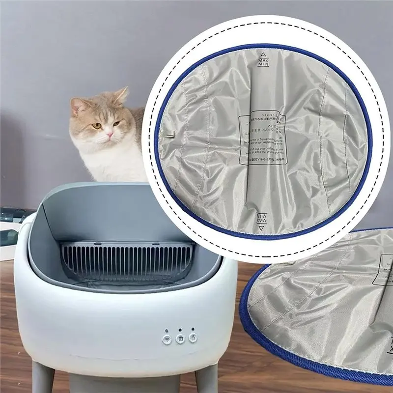 ABKU-자동 쓰레기통용 흡수성 교체 라이너-고양이 쓰레기통 라이너 세탁 가능한 패브릭 패드 방수 스크래치 방지