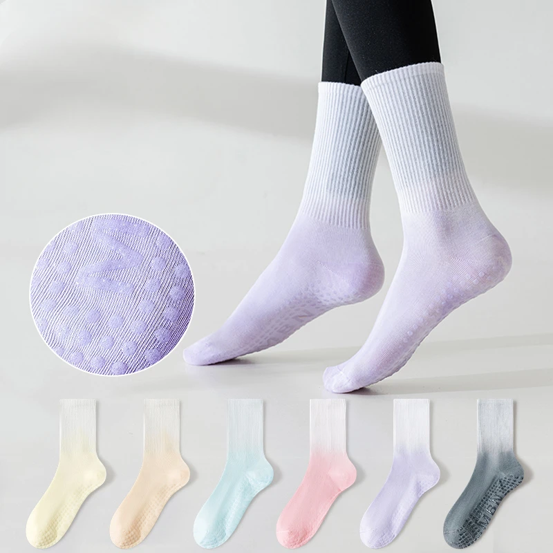 

Women Yoga Socks Cotton Breathable Indoor Floor Fitness Gym Dance Sports Socks Profession Non-slip Silicone Ballet Pilates Socks