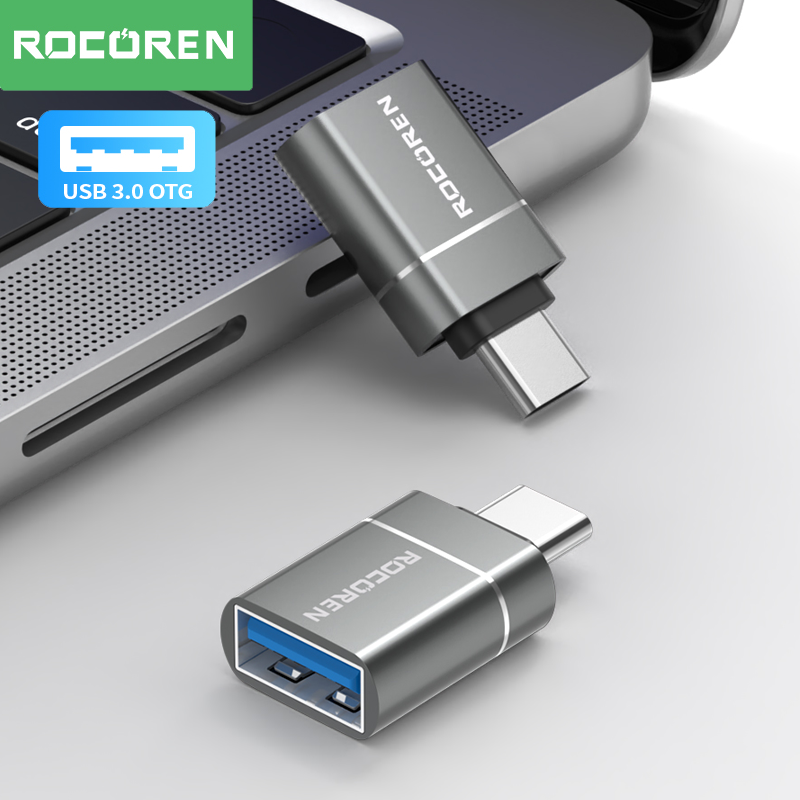 Rocoren OTG Adapter USB Type C Male To USB A 3.0 Female Converter For MacBook Samsung S22 S21 Android TypeC USBC OTG Connector
