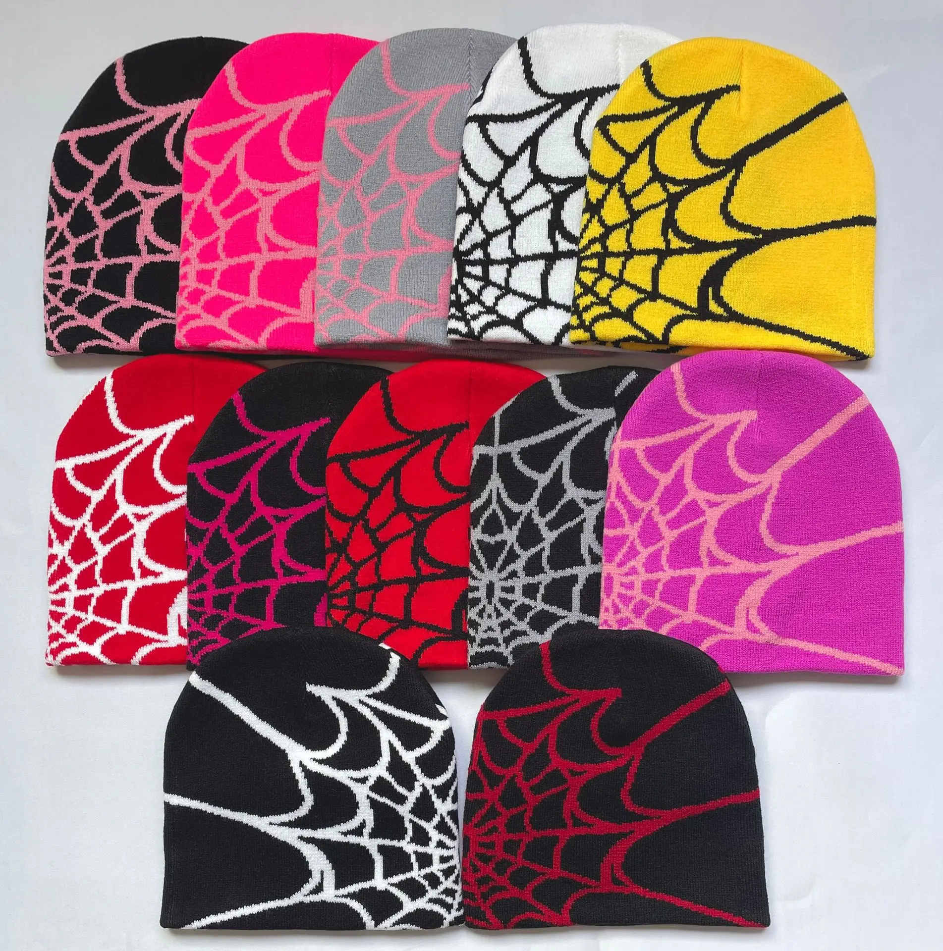 

17 Colors Knitting Cap Beanie Hat Spider Web Punk Men Women's CapWarm Winter Hats Outdoor Cycling Cap Cold Unisex Accessories