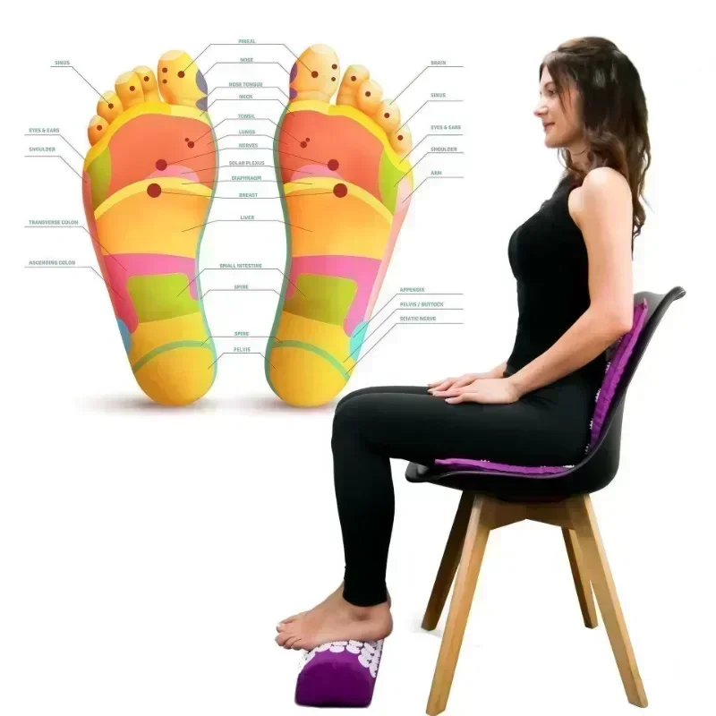 Stress Back Cushion Massage Yoga Mat Back Pain Relief Needle Yoga Massage Mat Acupressure Relieve Pad with Pillow Masajeador