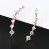 85912-a5e59c.jpg Boucles d'oreilles longues en Zircon pour femmes, crochet, Clip, ensemble à quatre dents, escalade, manchette, bijoux à la mode, cadeaux, E527