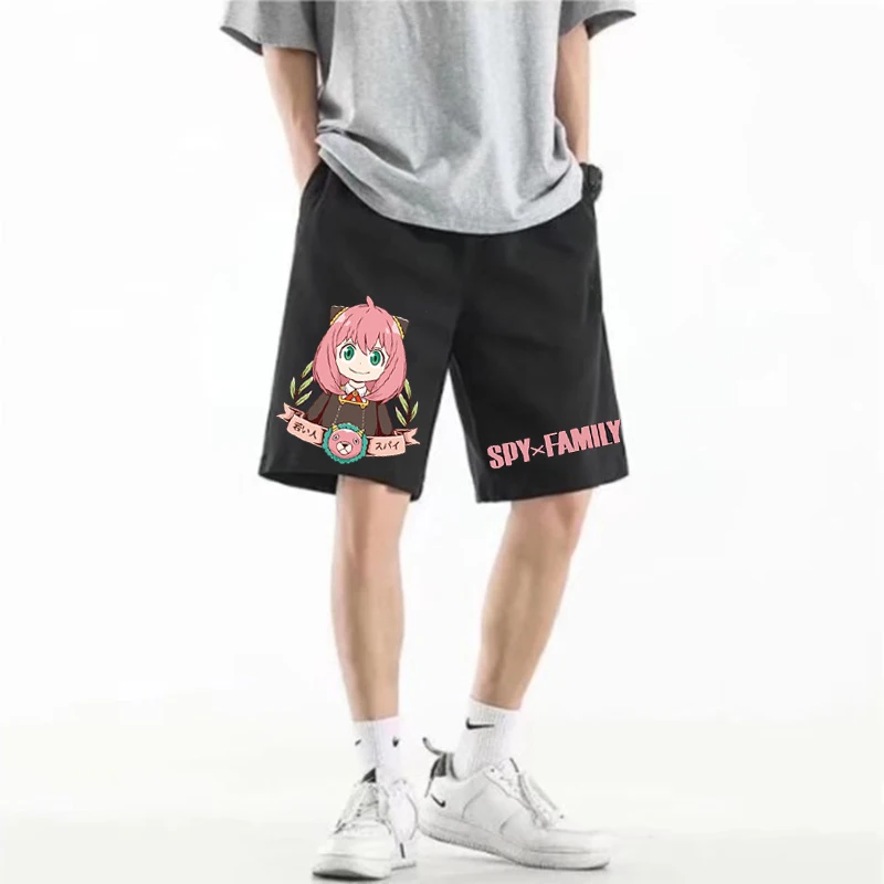 New Anime Spy X Family Printed Shorts Man Woman Casual Loose Summer Beach Cotton Short