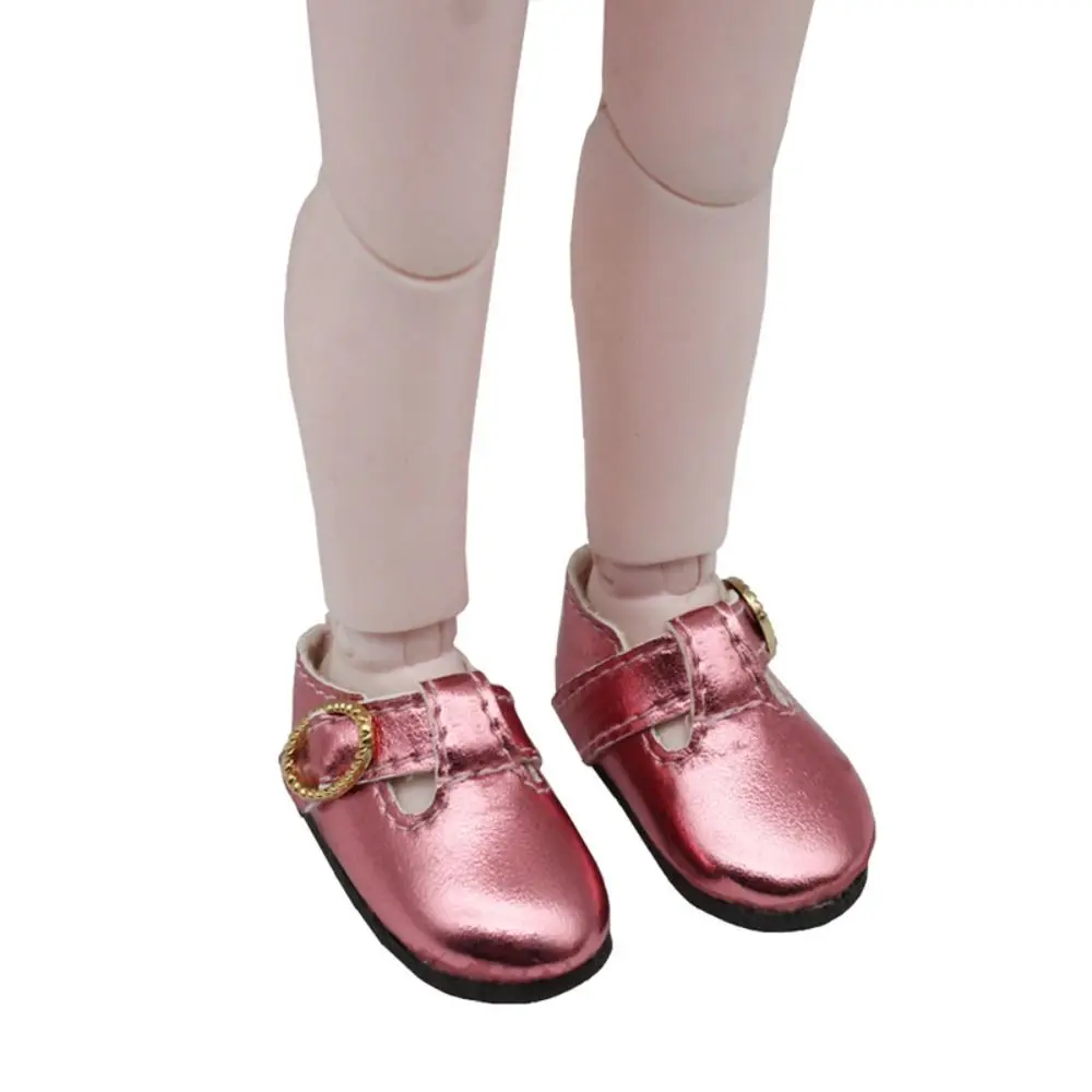 PU Leather 4.6cm Colorful Shiny Sneakers Shoes Doll Lightweight Doll PU Leather Shoes Cute 1 Pair Leather Boots Kids Gifts