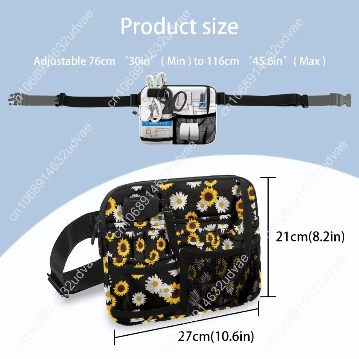 Sunflower Daisy Designer Nursing Belt Organizer Multiple Pocket Emergency Supplies Women Waist Bags Durable Fanny Pack Tool Bag