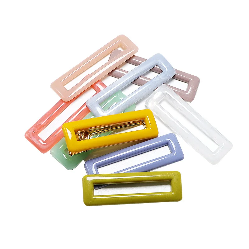 

50 PCS 21x67mm Fashion Resin Acrylic Rectangle Hairpin Accessories DIY Jewelry Making Hairwear Ornaments