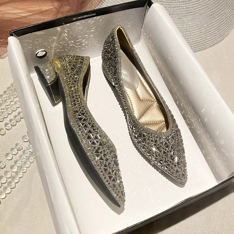 Women's Ballet Flats 2026 New Rhinestones Flat Casual Loafers Female Plus Size 43 Slip on Boat Shoes Chaussure Femme - 5