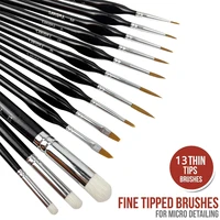 Miniature Paint Brushes Drybrush-13pcs Micro Detail Paint Brush Set, Small Fine Detail Brushes for Acrylic, Watercolor, Oil 1