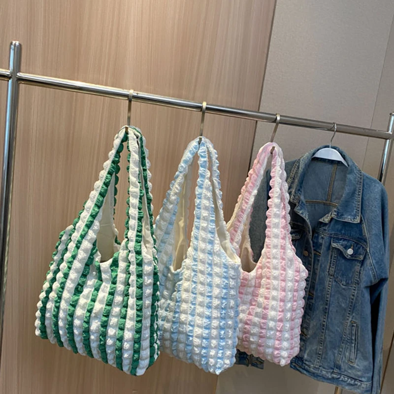 Women Fashion Underarm Shoulder Bag Space Cotton Puff Large Capacity Handbag and Purse For Female Travel Casual Shopping Tote