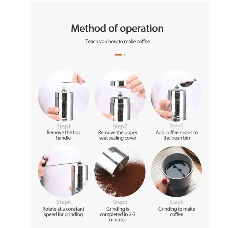 Manual Coffee Bean Grinder Stainless 