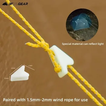 3F UL GEAR Outdoor Tent Reflective Rope With 10 Free Buttons 1.5MM 20 Meters Hiking Camping Nylon UHMWPE Windproof Rope Durable 6