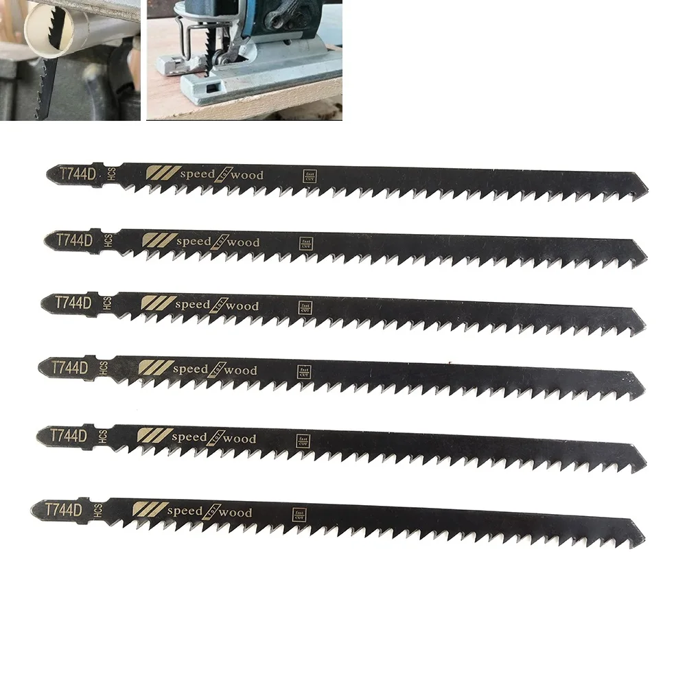 

6pcs T744D Long 180mm Jigsaw Blades Very Fast Cuts For Wood Herramientas Ferramentas Multitool Woodworking Tools Kit Set Navajas