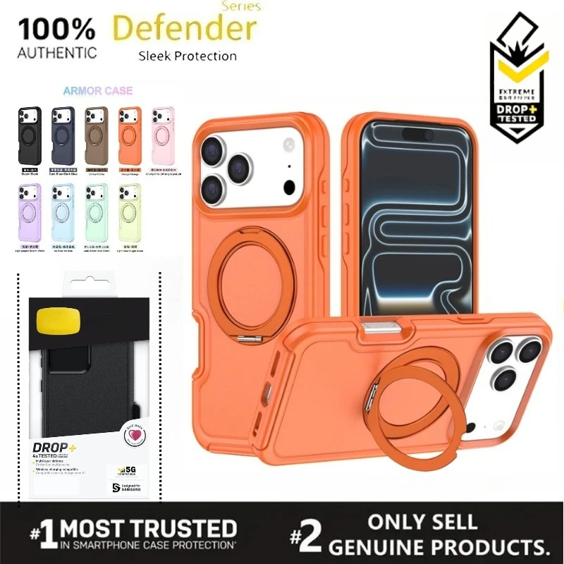 Candy Color Defender 360° Rotatable Magnetic Stand Case - Hybrid Rugged Protective Cover